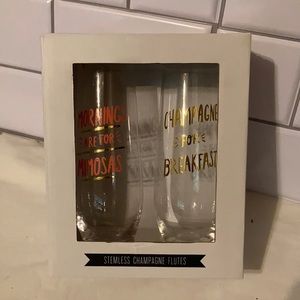 Stemless Champagne Flutes, “About Face Designs”